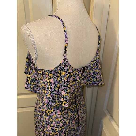 Floral Dress Size Small Dip Hem Maxi Casual Asymmetrical Adjustable Straps Rewin - Picture 6 of 10